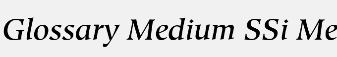 Glossary Medium SSi Medium Italic